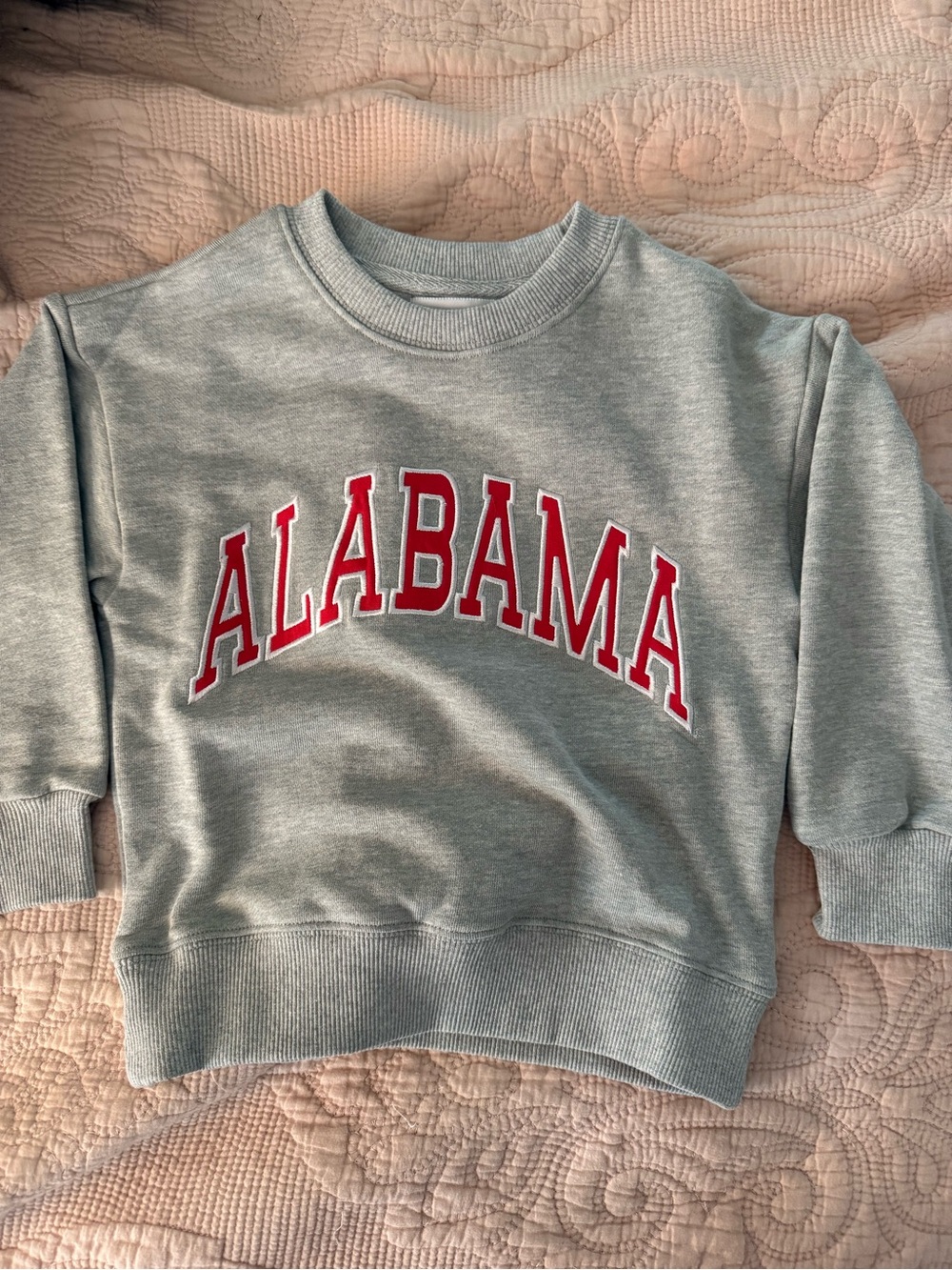 Kids Alabama Grey Sweatshirt with Red Appliqué